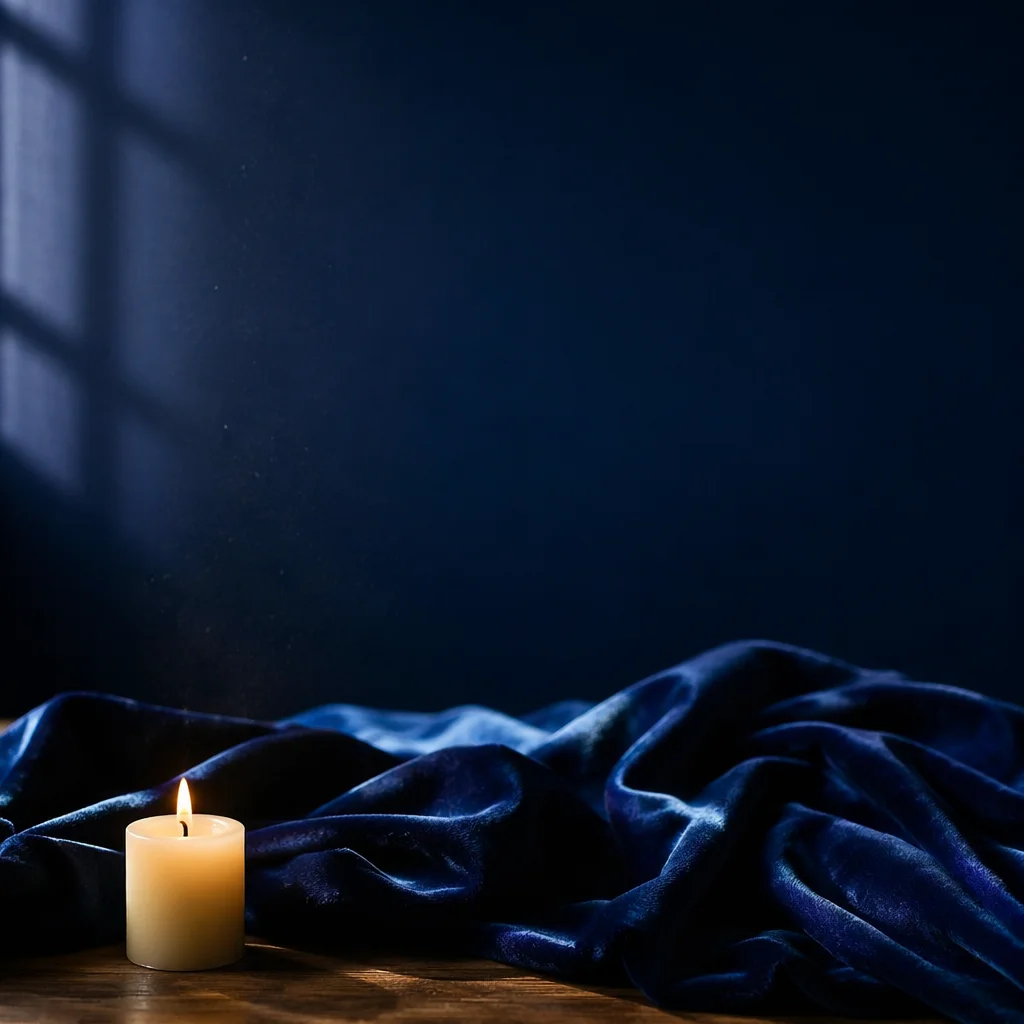 Deep Royal Blue Velvet Candle Backdrop