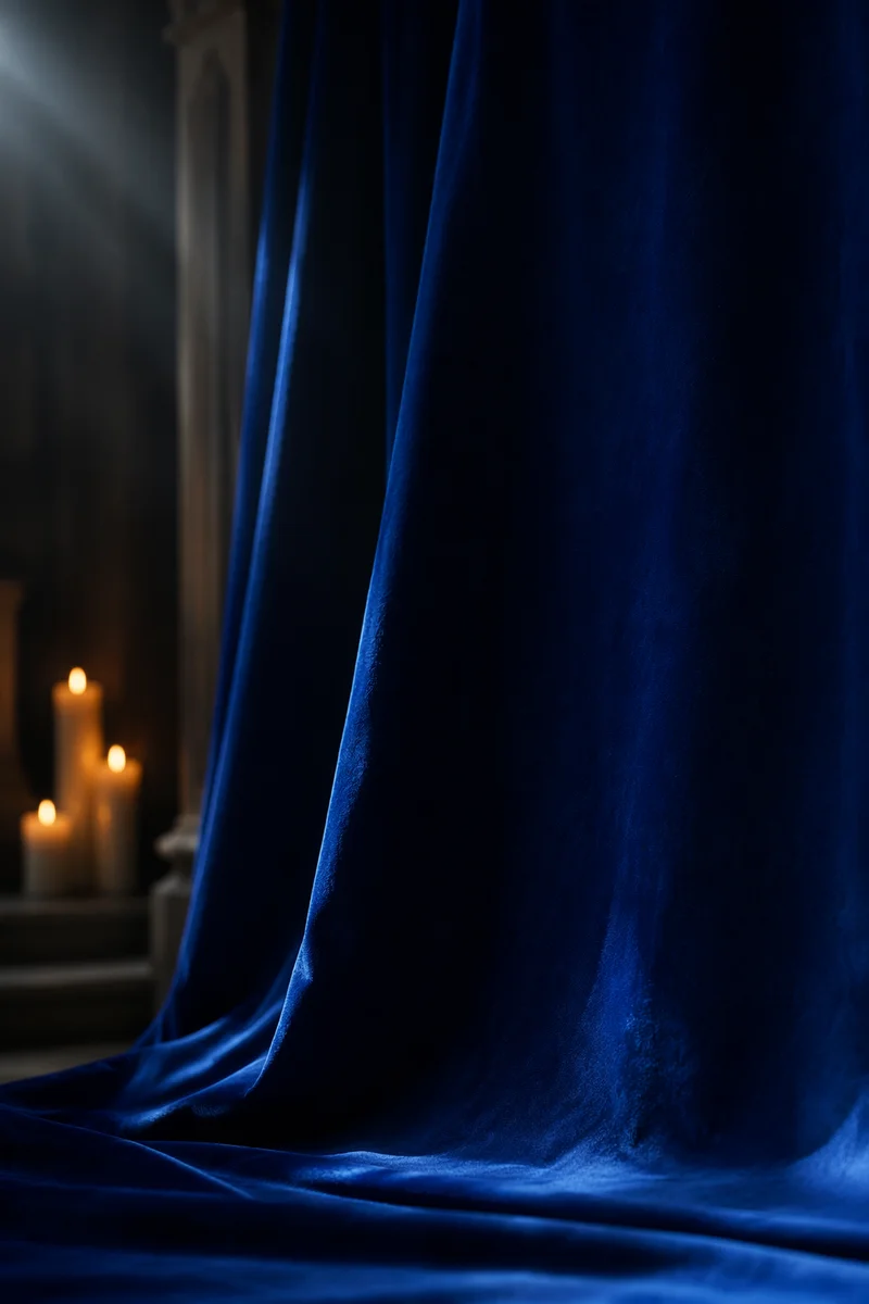 Royal Blue Velvet Draped Background