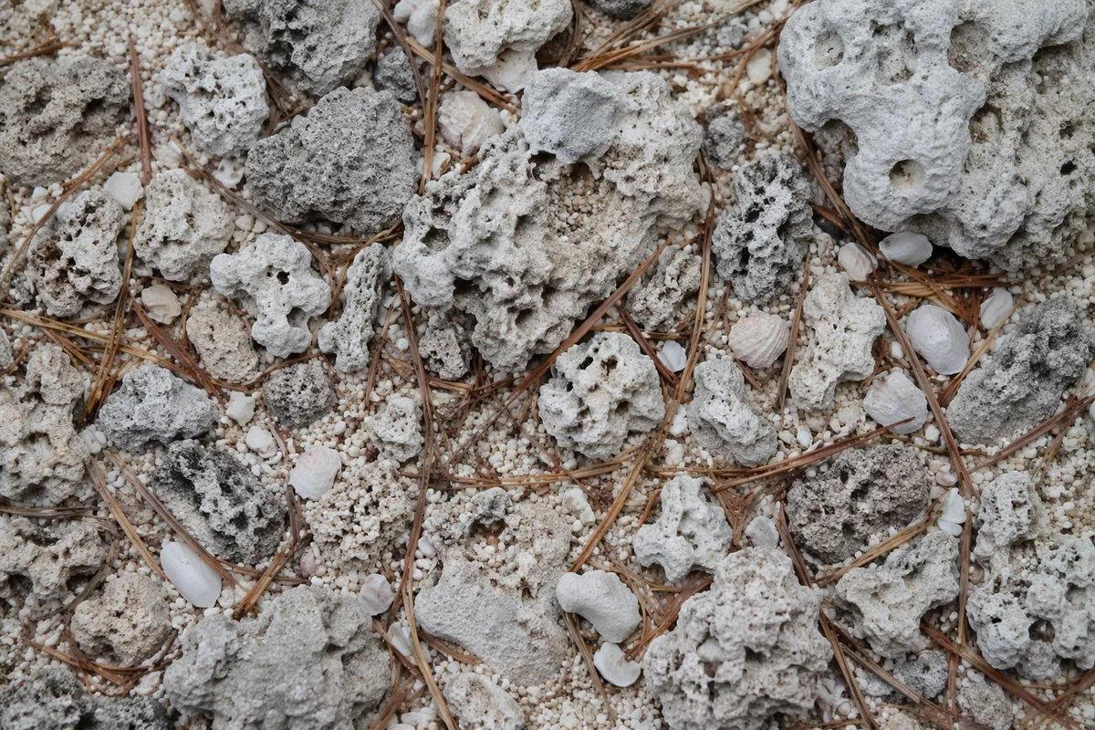 Macro Beach Sand and Limestone Texture