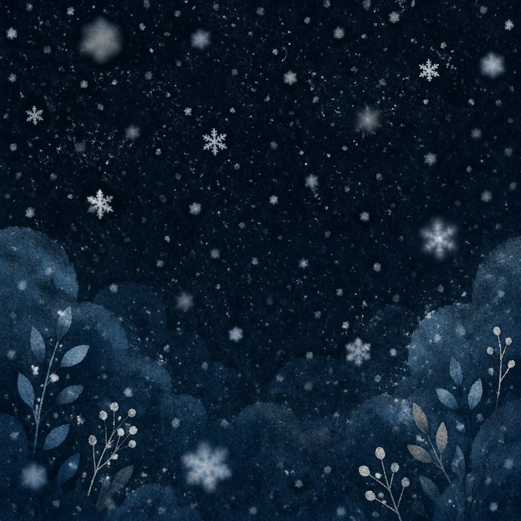 Soft Snowfall Over Midnight Christmas Sky