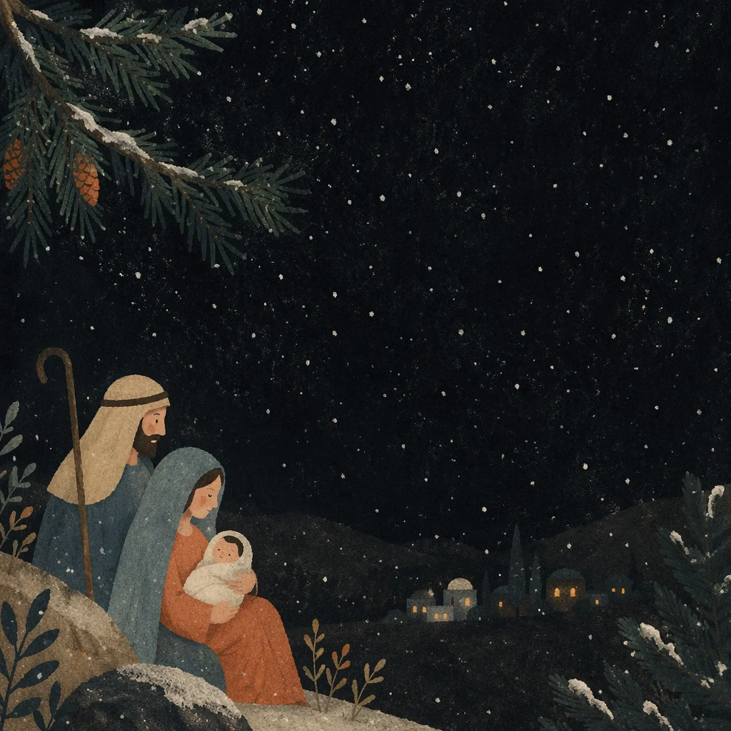 Soft Falling Snow Christmas Night Background