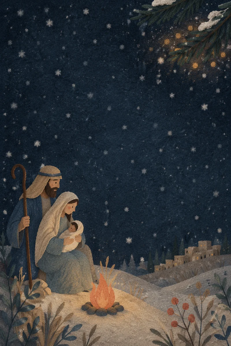 Soft Falling Snow on Dark Christmas Background