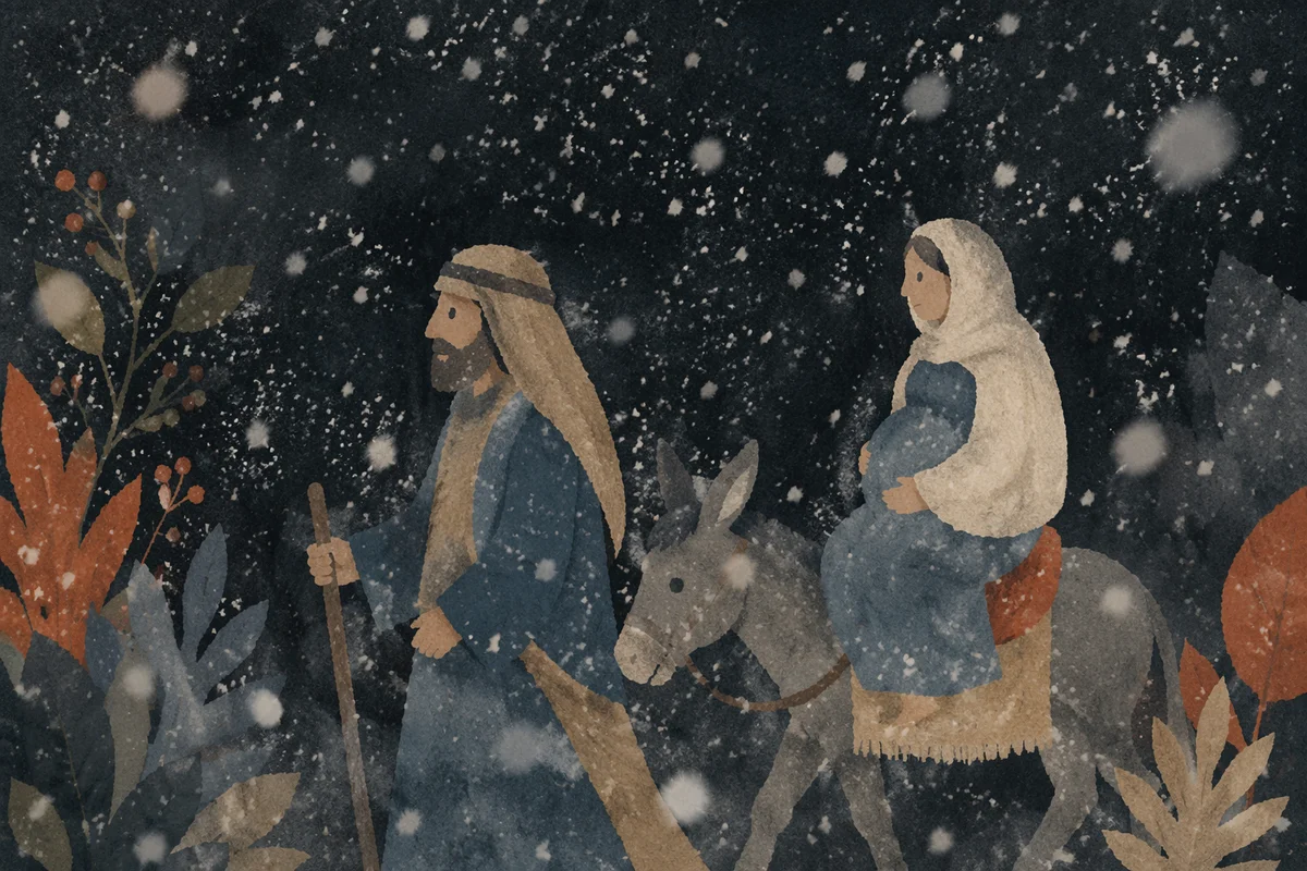 Soft Falling Snow on Dark Christmas Background