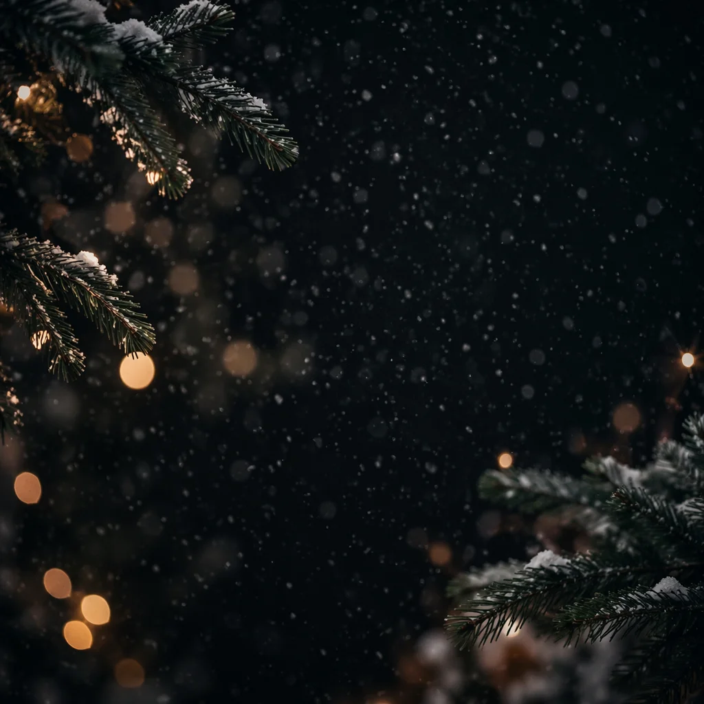 Soft Falling Snow Christmas Night Background