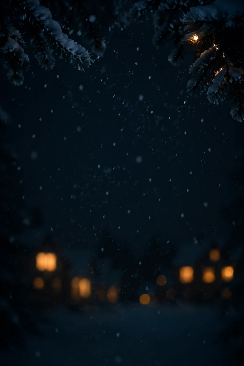 Soft Falling Snow Christmas Night Background
