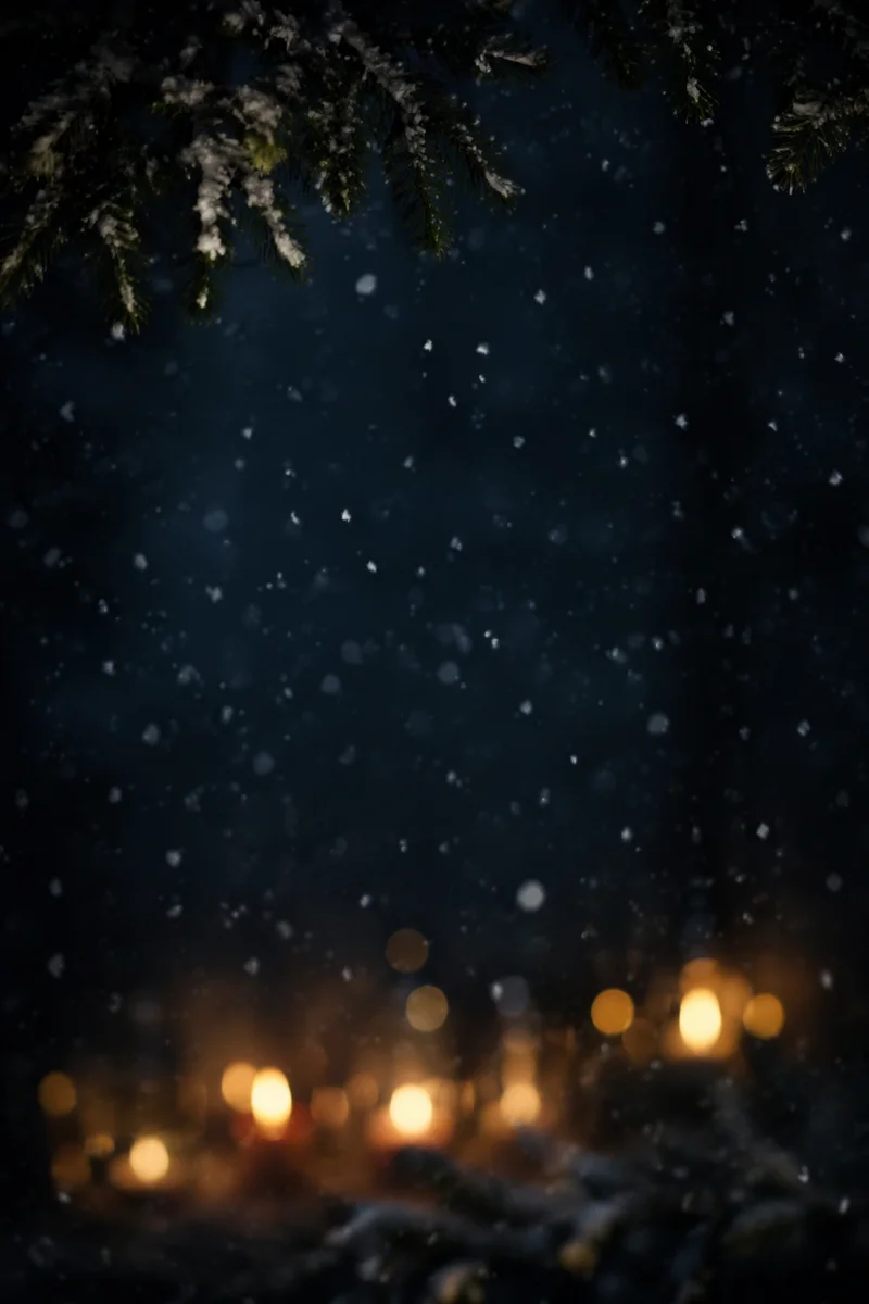 Soft Snowfall Christmas Night Background