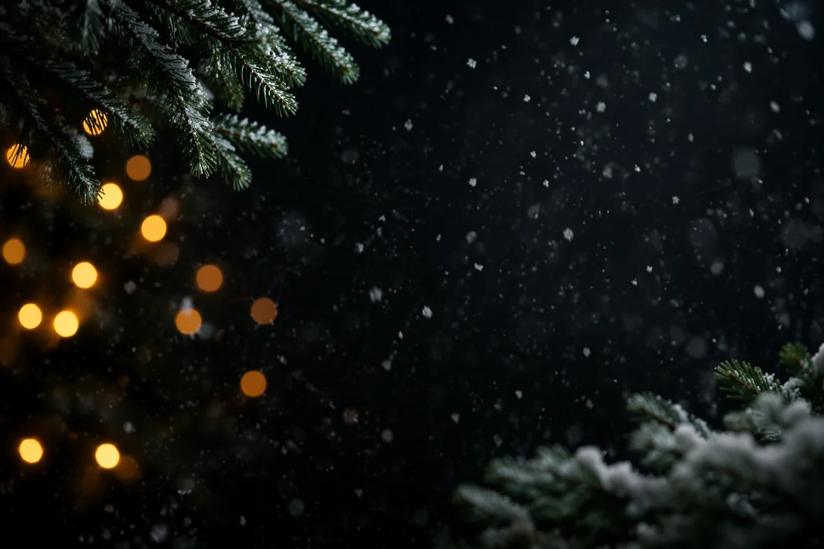 Soft Falling Snow Christmas Night Background
