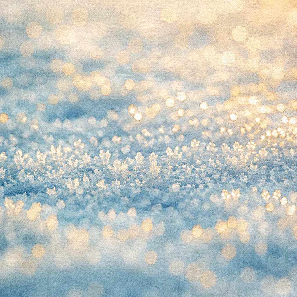 Sparkling White Snow Crystal Macro Background
