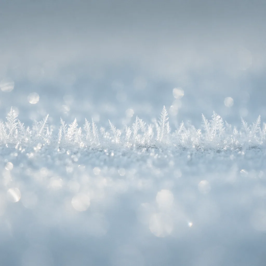 Macro Snow Crystals in Soft Winter Light