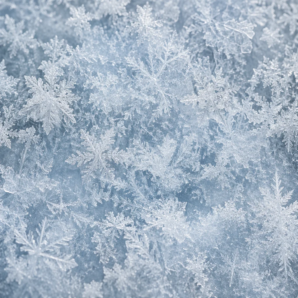 Delicate White Snow Crystal Winter Texture