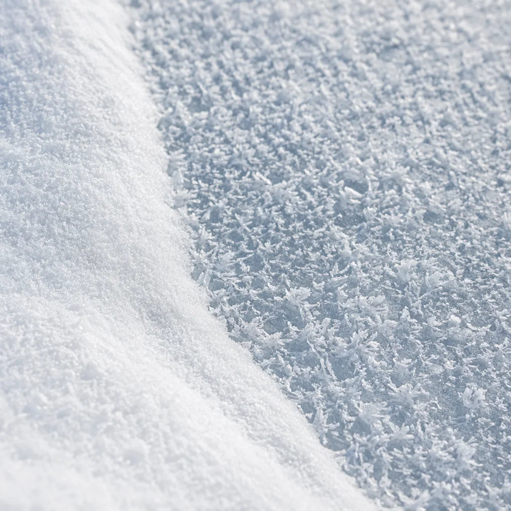 White Snow Texture with Frozen Crystals