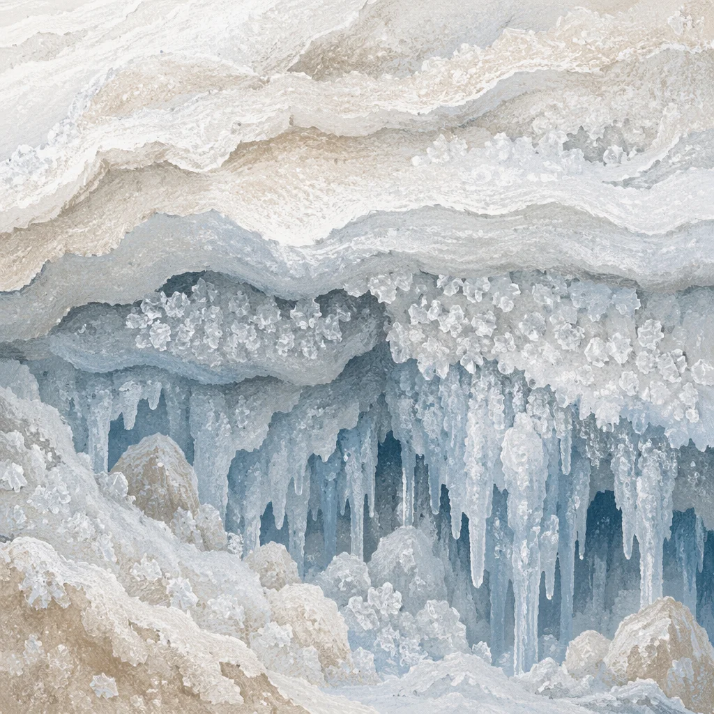 White Frozen Crystal Snow Texture Background