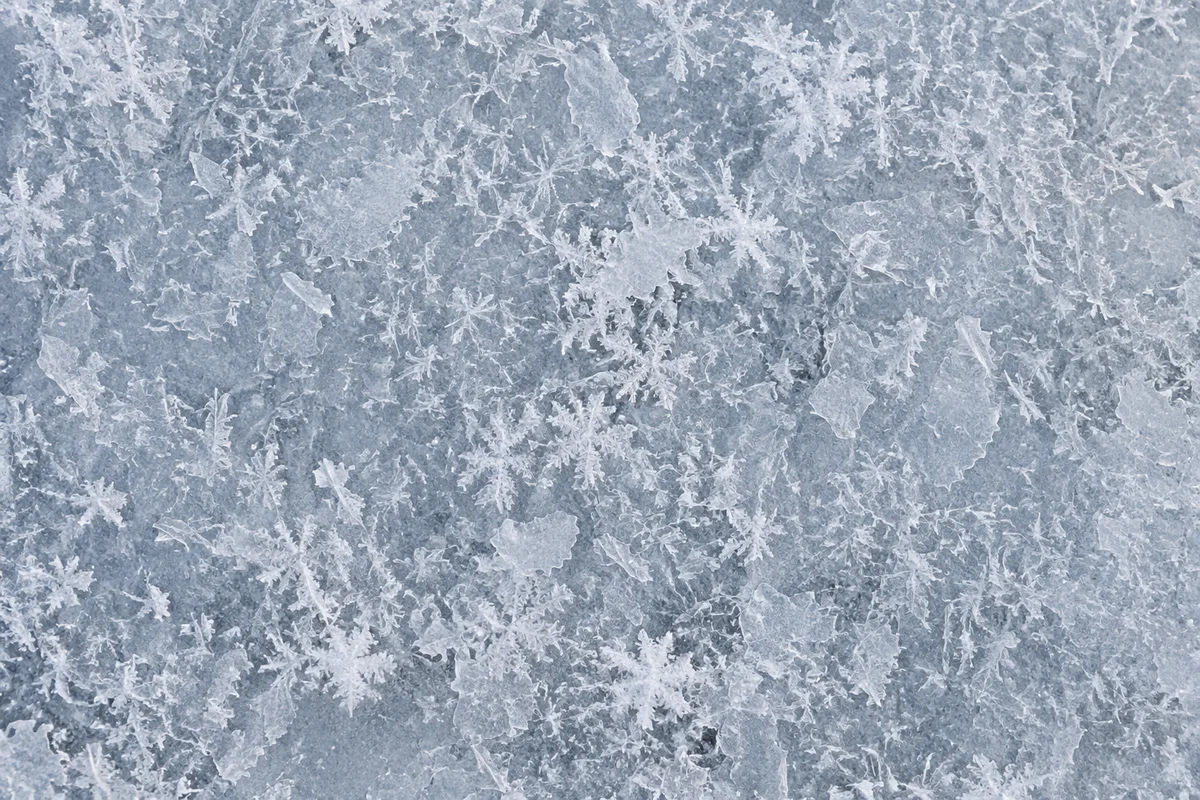White Snow and Ice Crystal Background