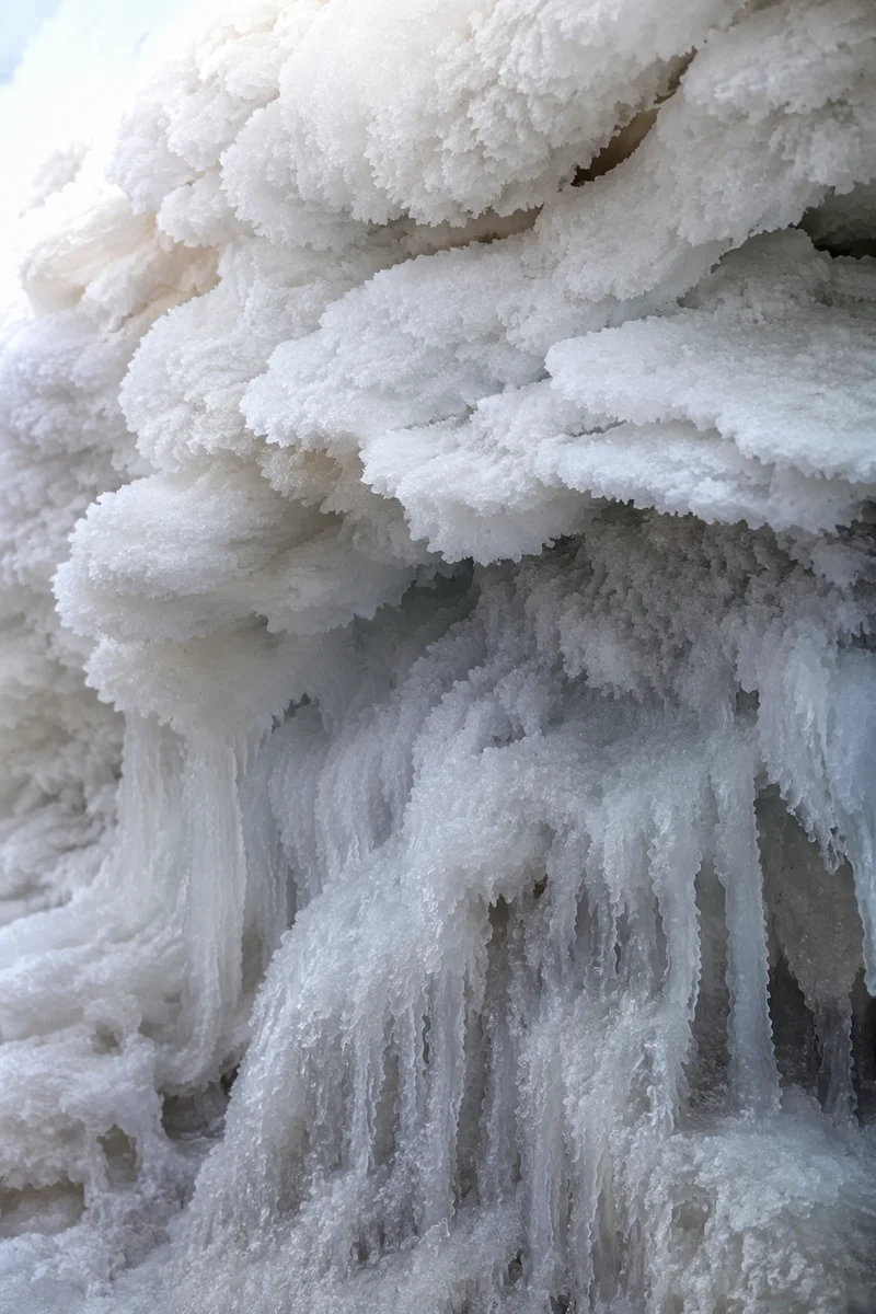 White Frozen Crystal Snow Texture Background