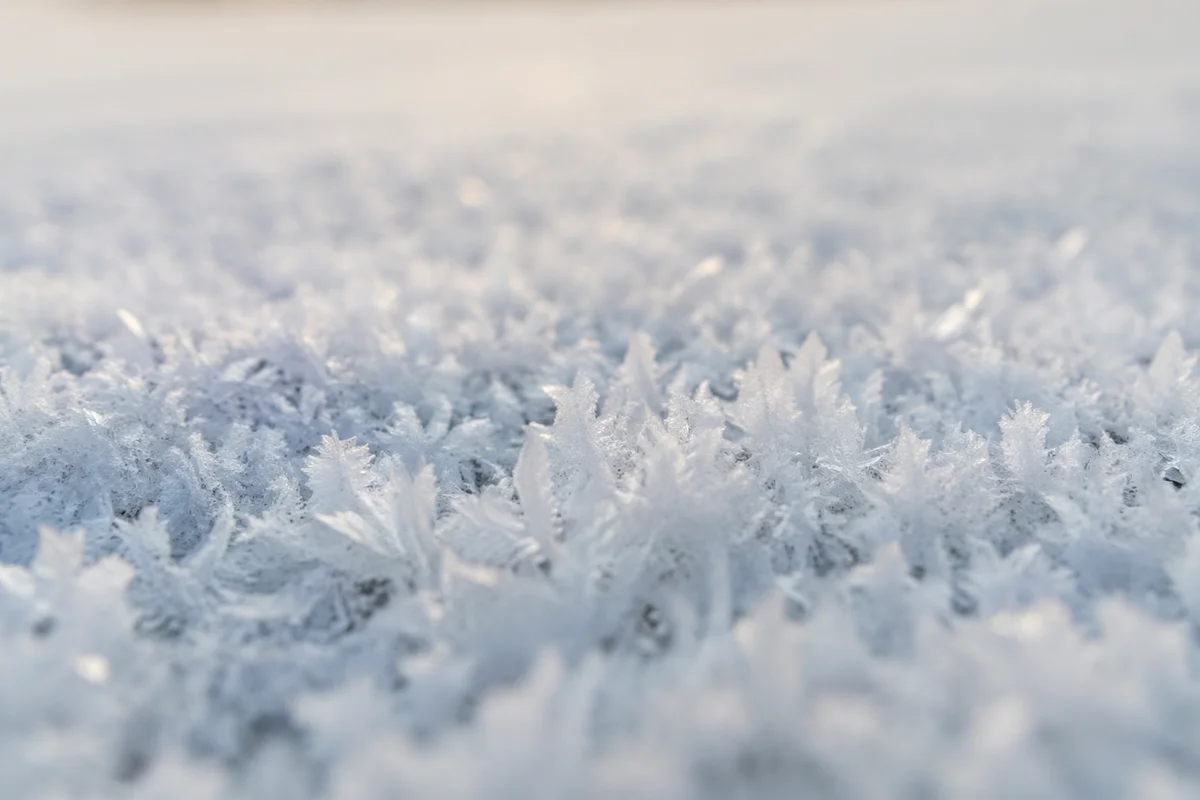 Photorealistic White Snow Crystal Texture Background