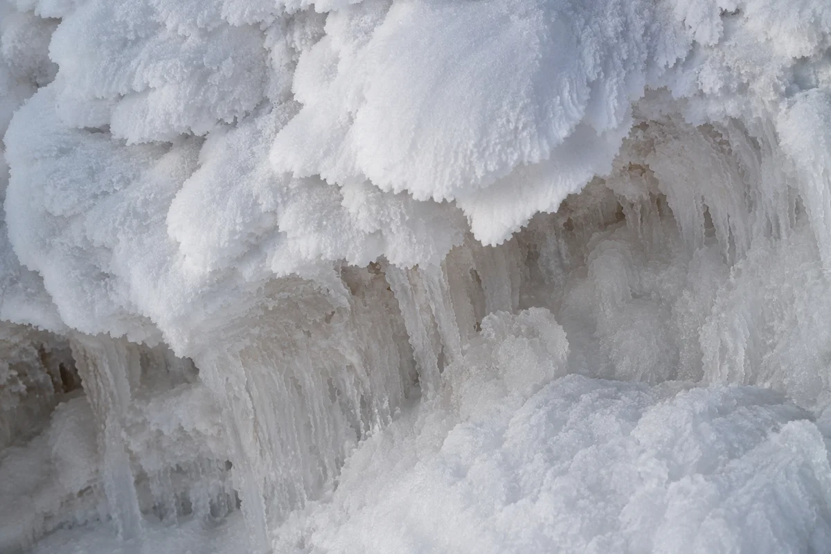 White Frozen Crystal Snow Texture Background