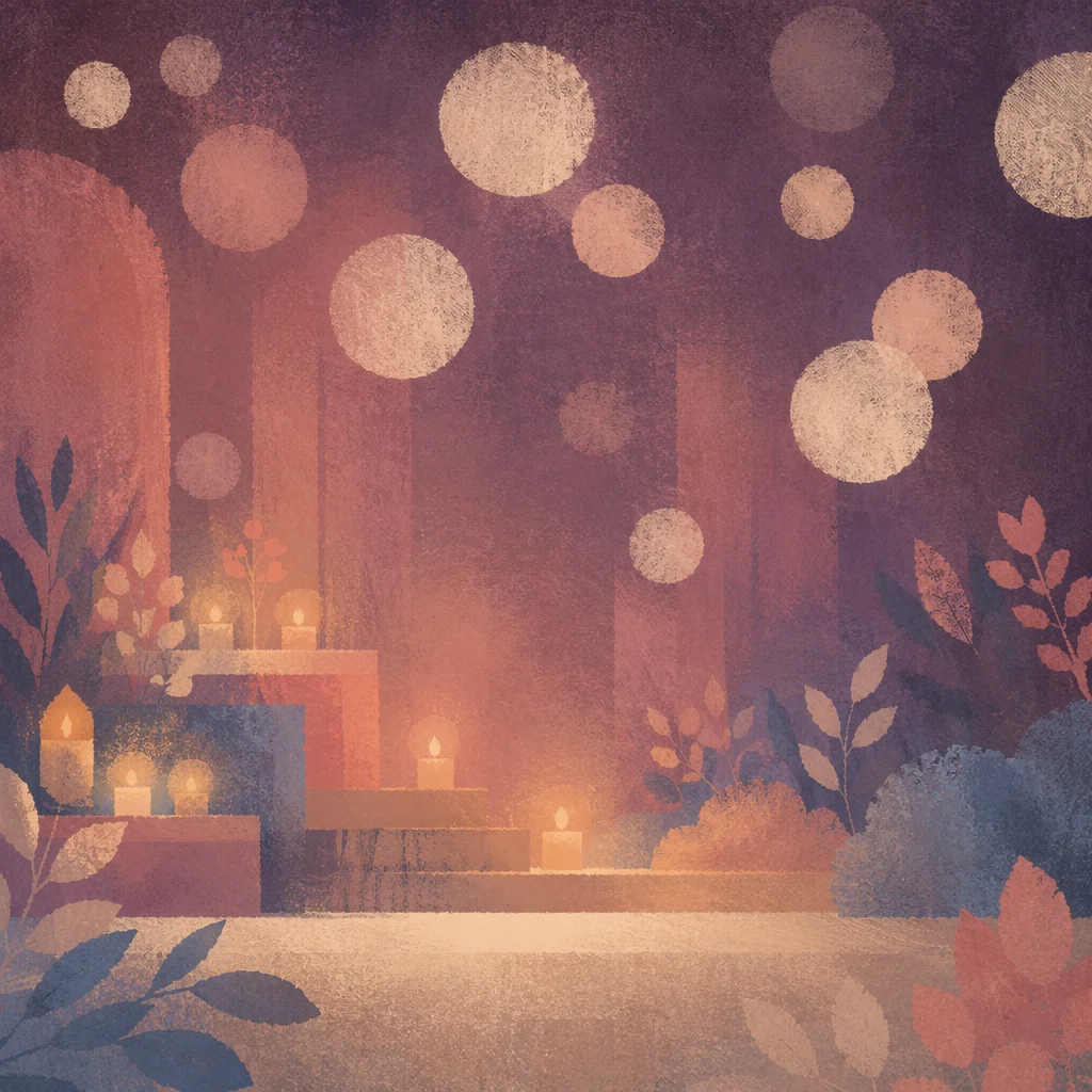 Soft Bokeh Lights on Dark Mauve