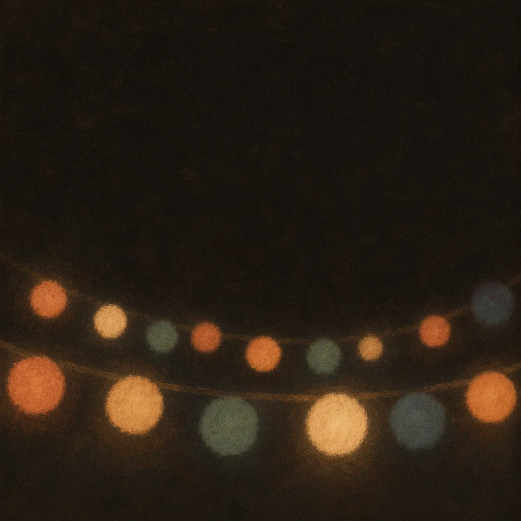 Warm Bokeh String Lights in Darkness