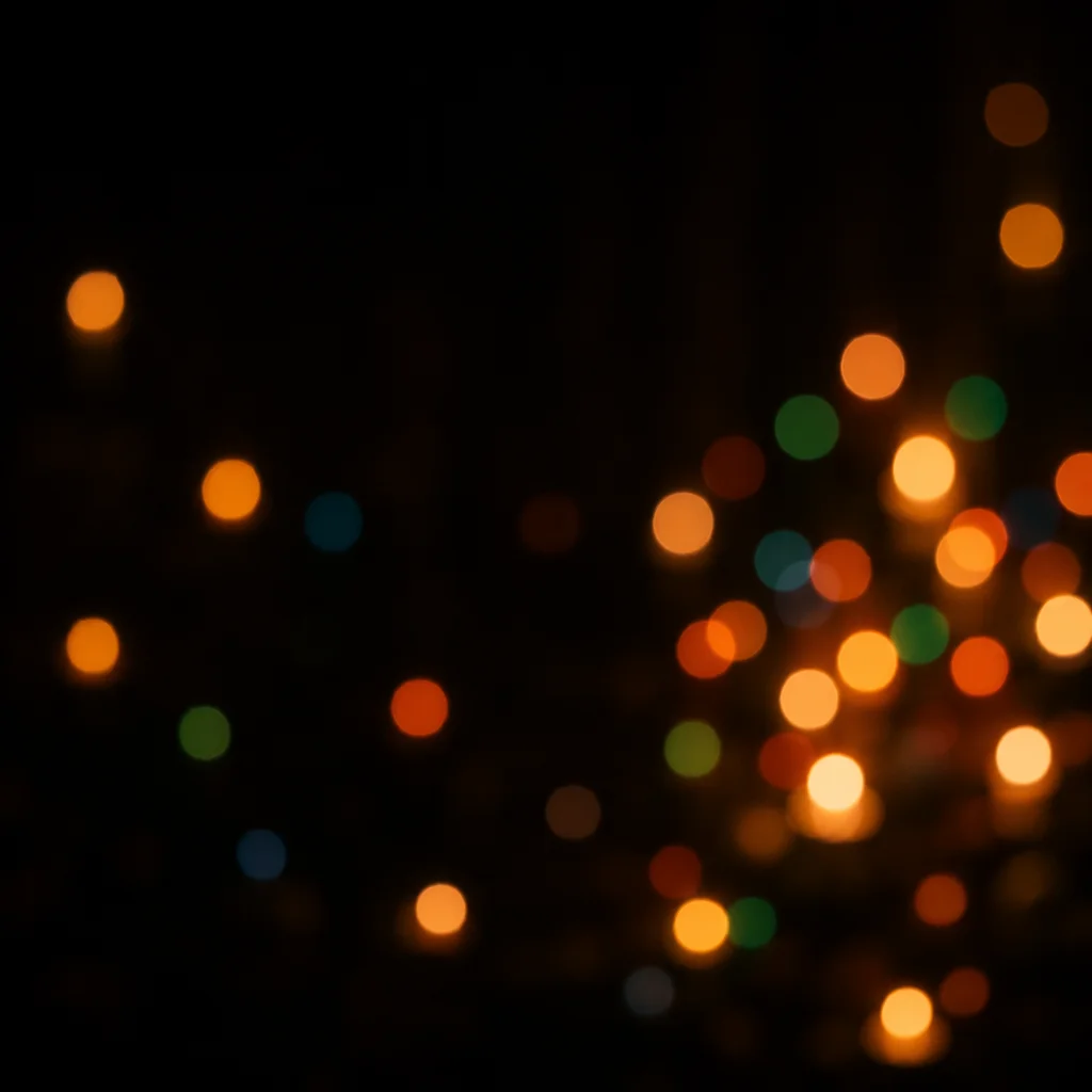 Warm Bokeh Lights on Dark Background