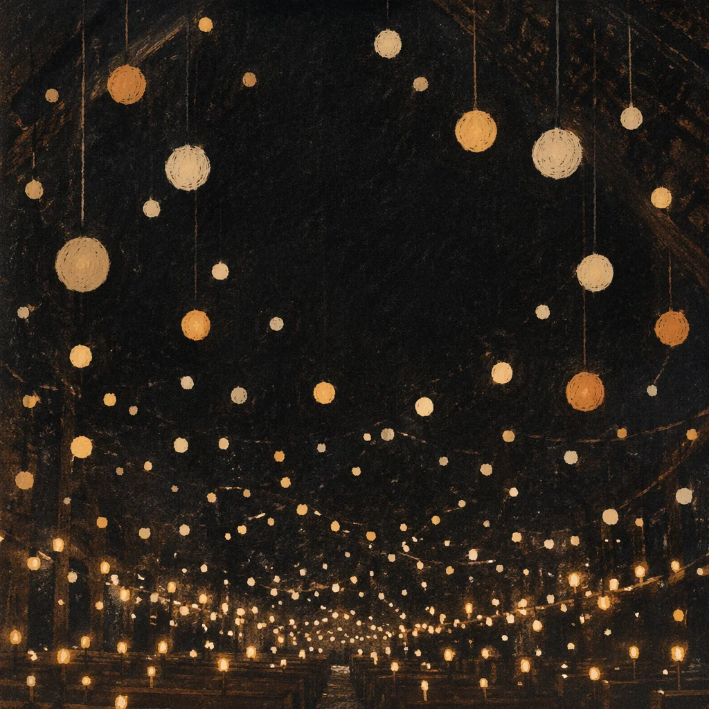 Warm Golden Bokeh Lights on Dark Background