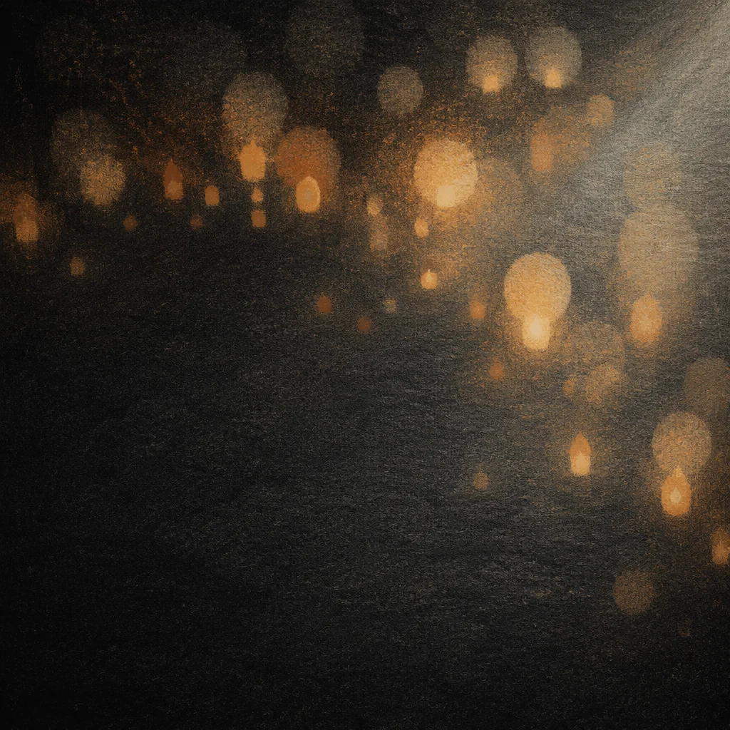 Warm Bokeh Lights on Dark Background