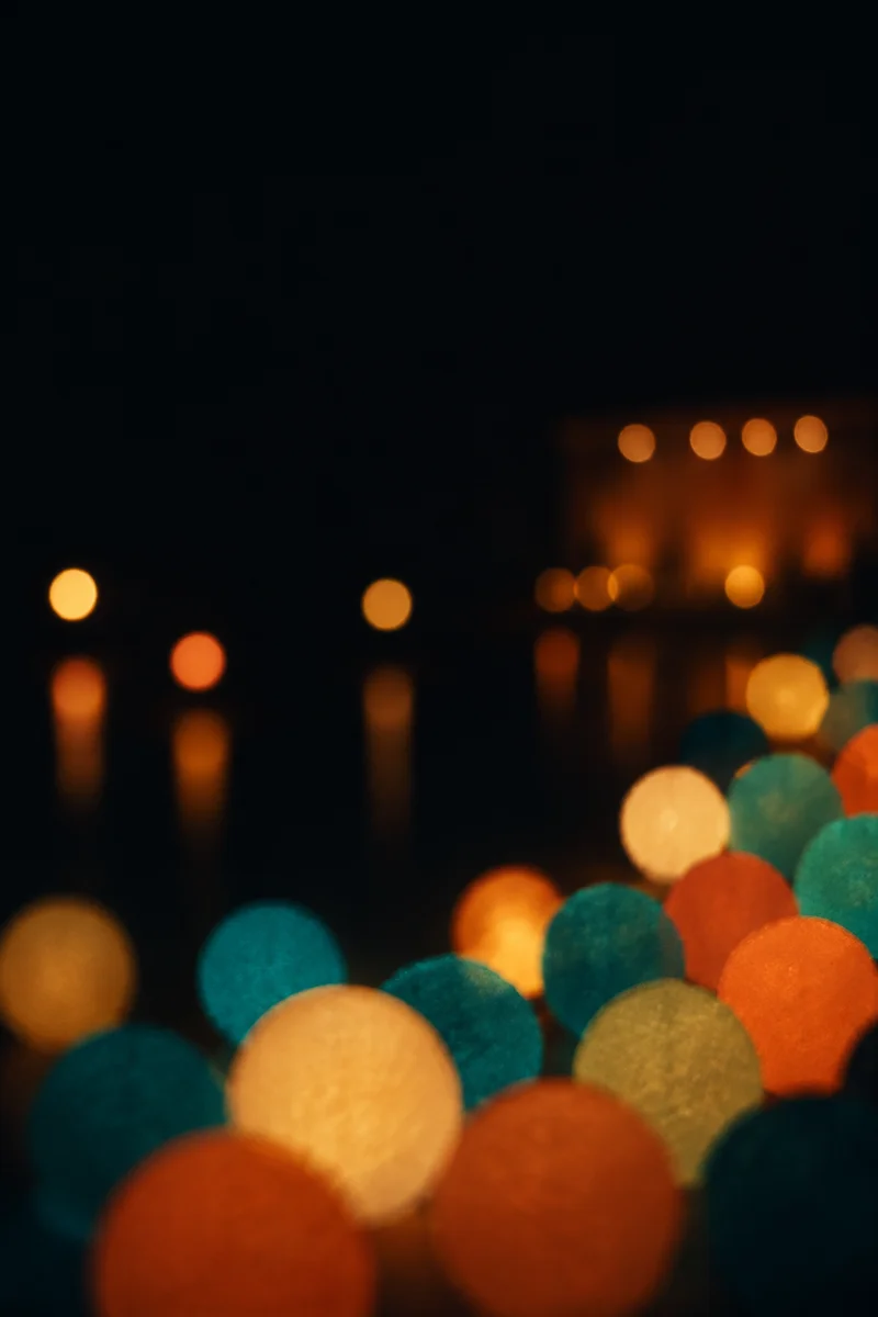 Warm Bokeh Lights on Dark Background