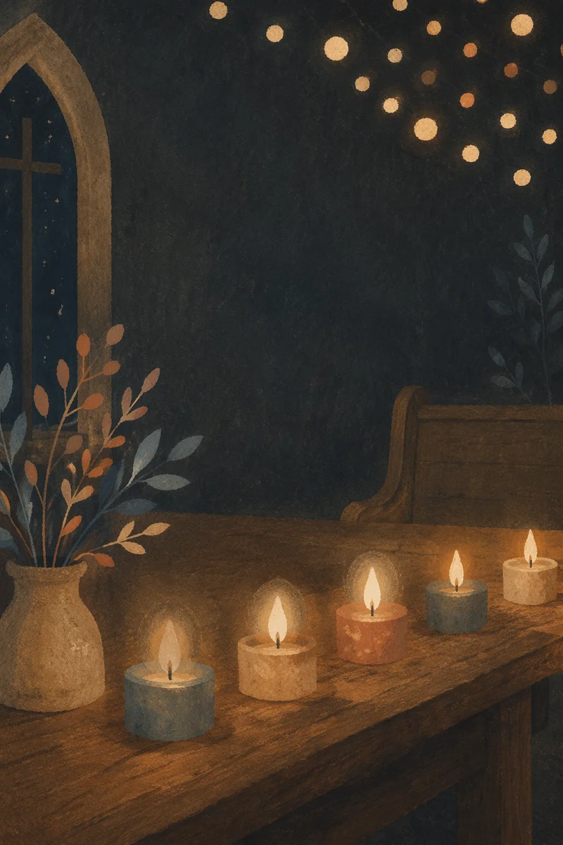 Glowing Candles with Warm Bokeh Lights