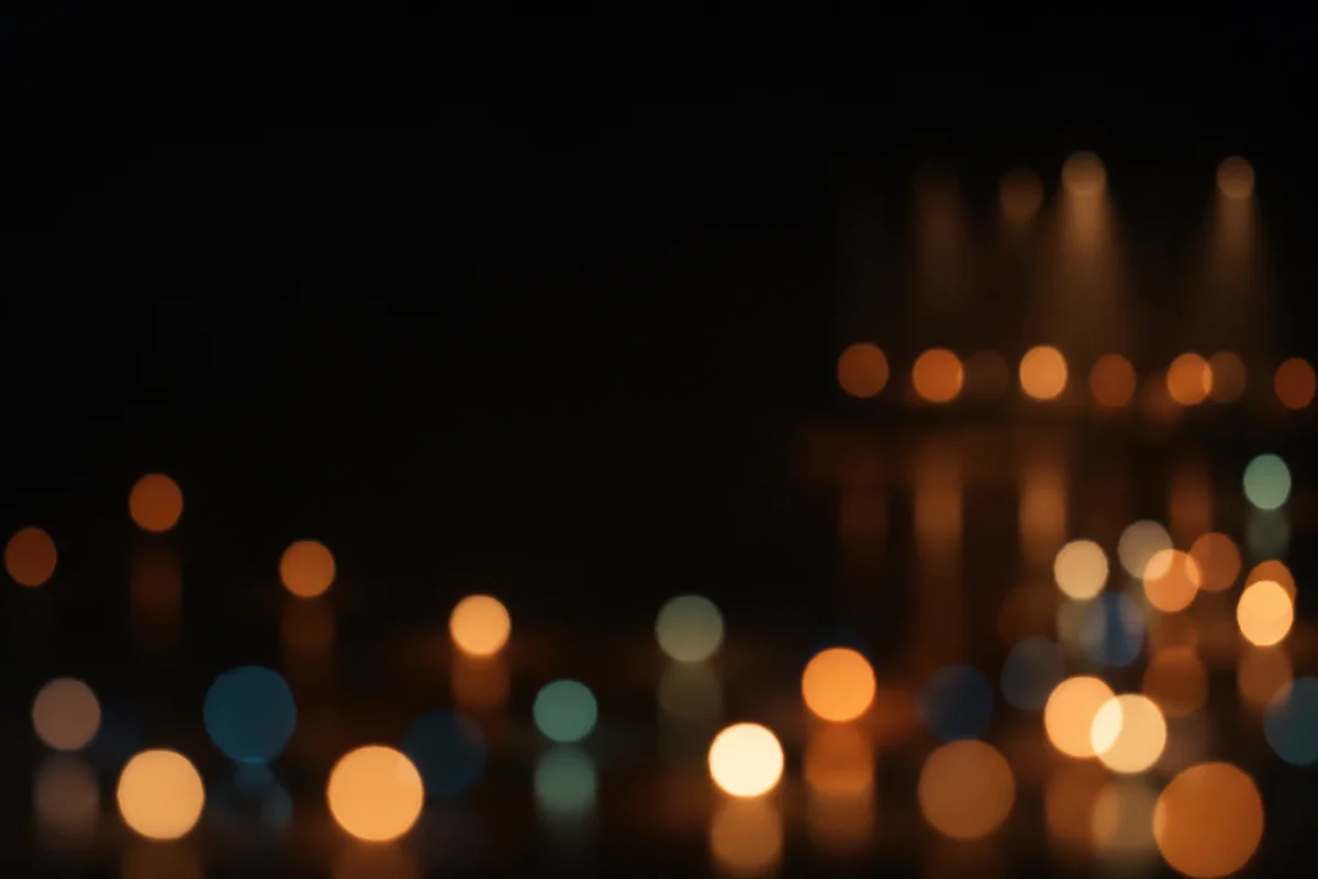 Warm Bokeh Lights on Dark Background