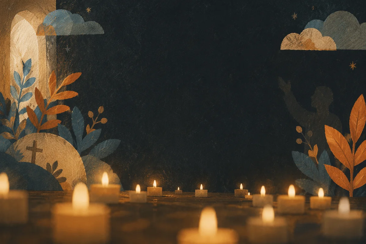Soft Candle Bokeh in Dark Chapel