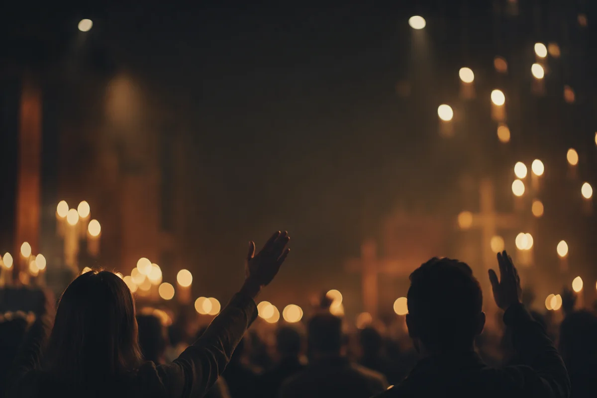Warm Bokeh Lights in Dark Sanctuary