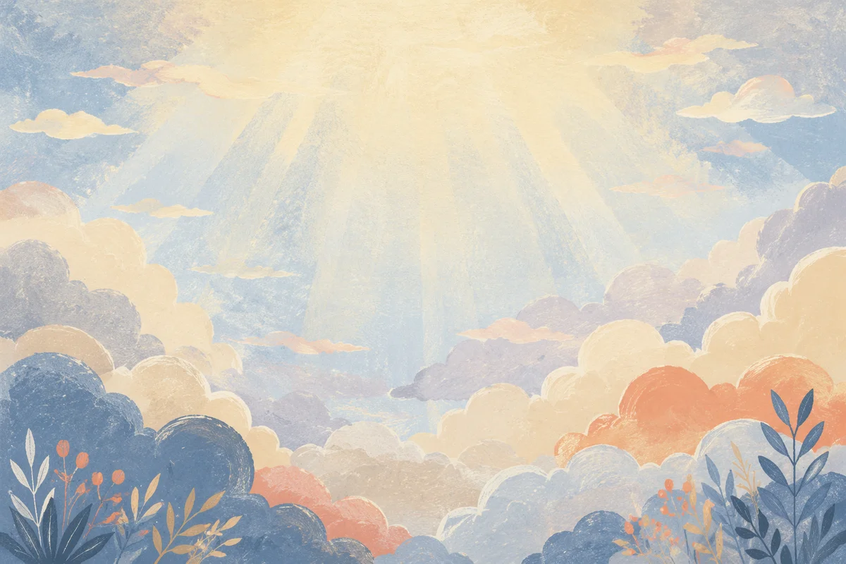 Soft Layered Clouds with Sun Rays