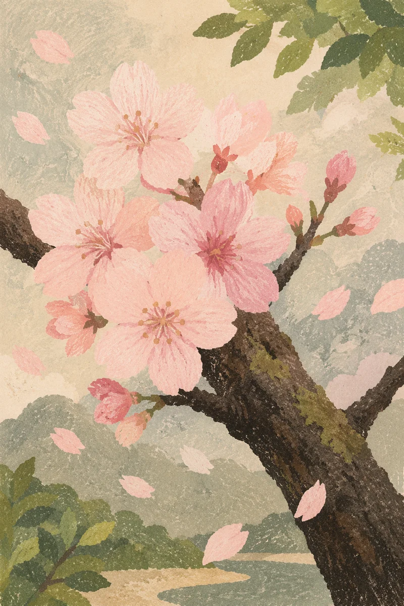 Soft Pink Cherry Blossoms Spring Background