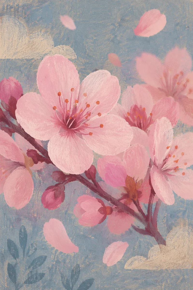 Soft Pink Cherry Blossom Spring Background