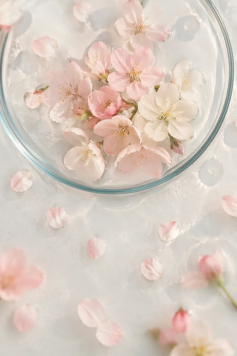 Soft Pink Cherry Blossom Water Background