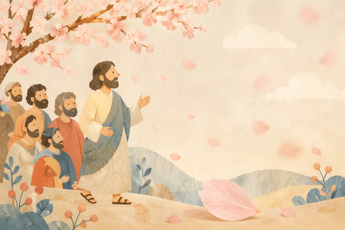 Soft Spring Cherry Blossom Petal Background