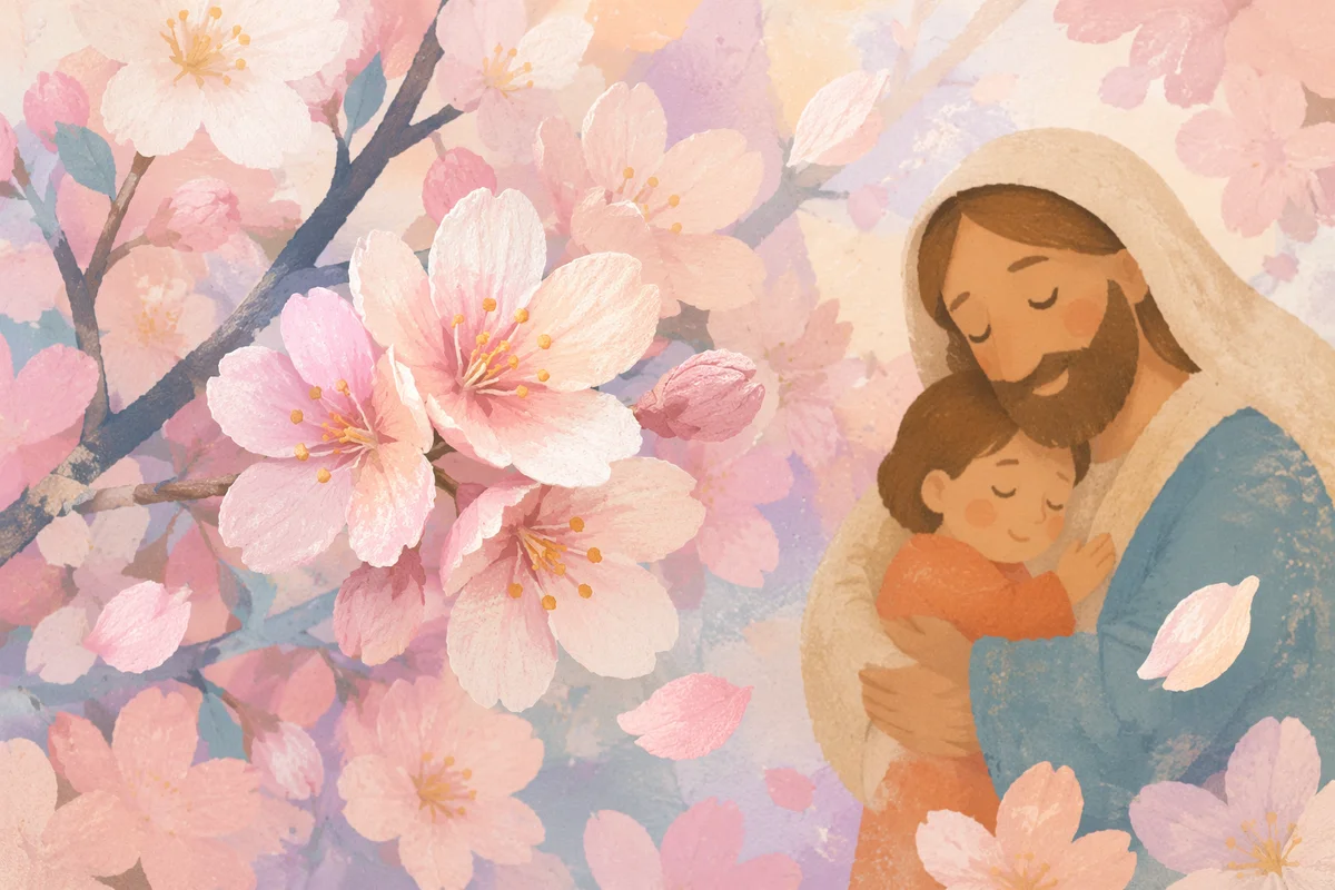 Soft Spring Cherry Blossom Petal Background