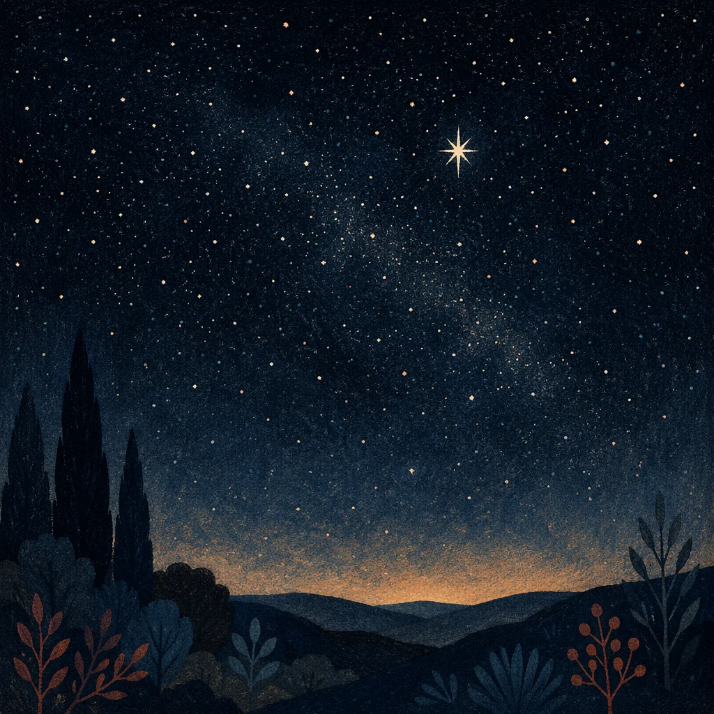 Single Bright Star Over Midnight Hills