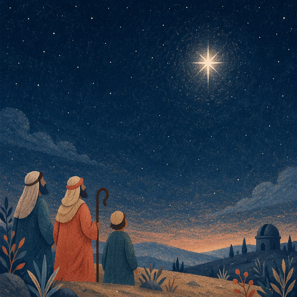 Bright Star Over Quiet Night Hillside