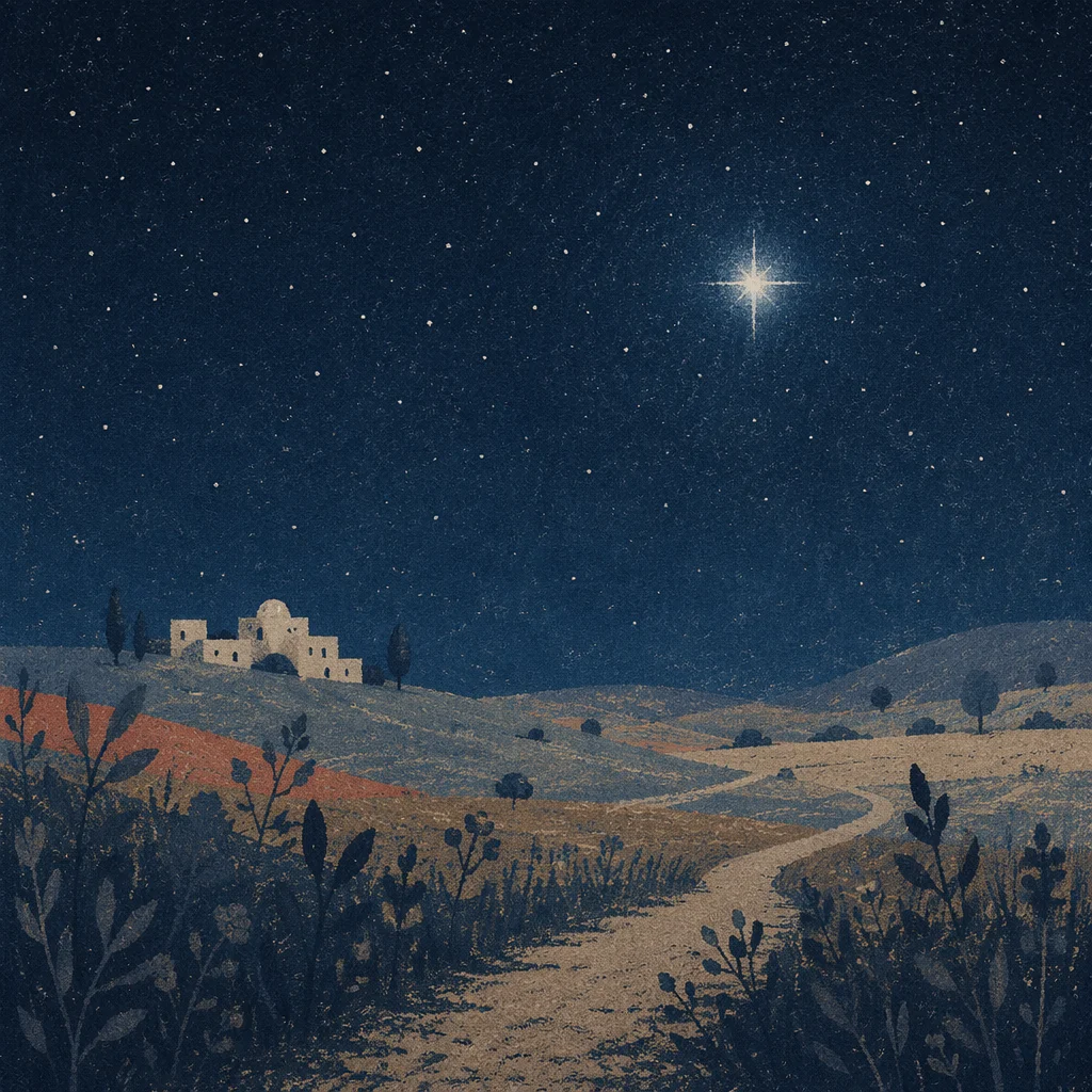Bright Star Over Quiet Night Hillside