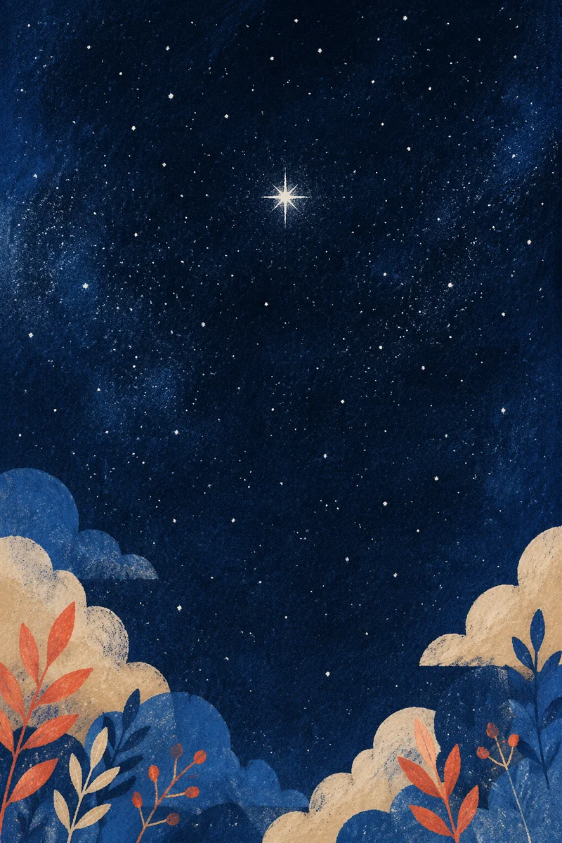 Bright Star in Deep Night Sky