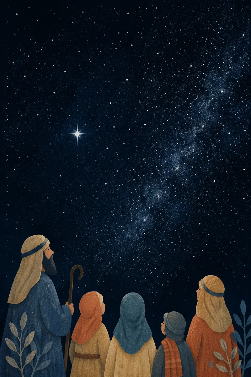 Single Bright Star in Midnight Sky
