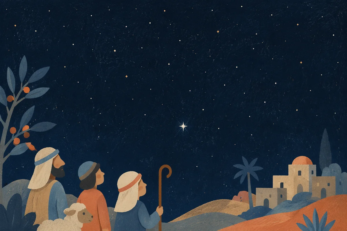 Single Bright Star in Deep Night Sky