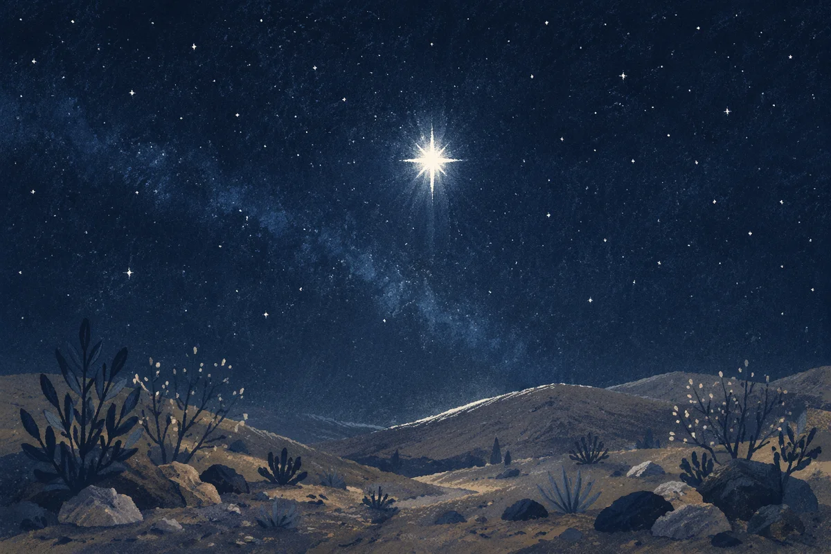 Bright Star Over Quiet Desert Night