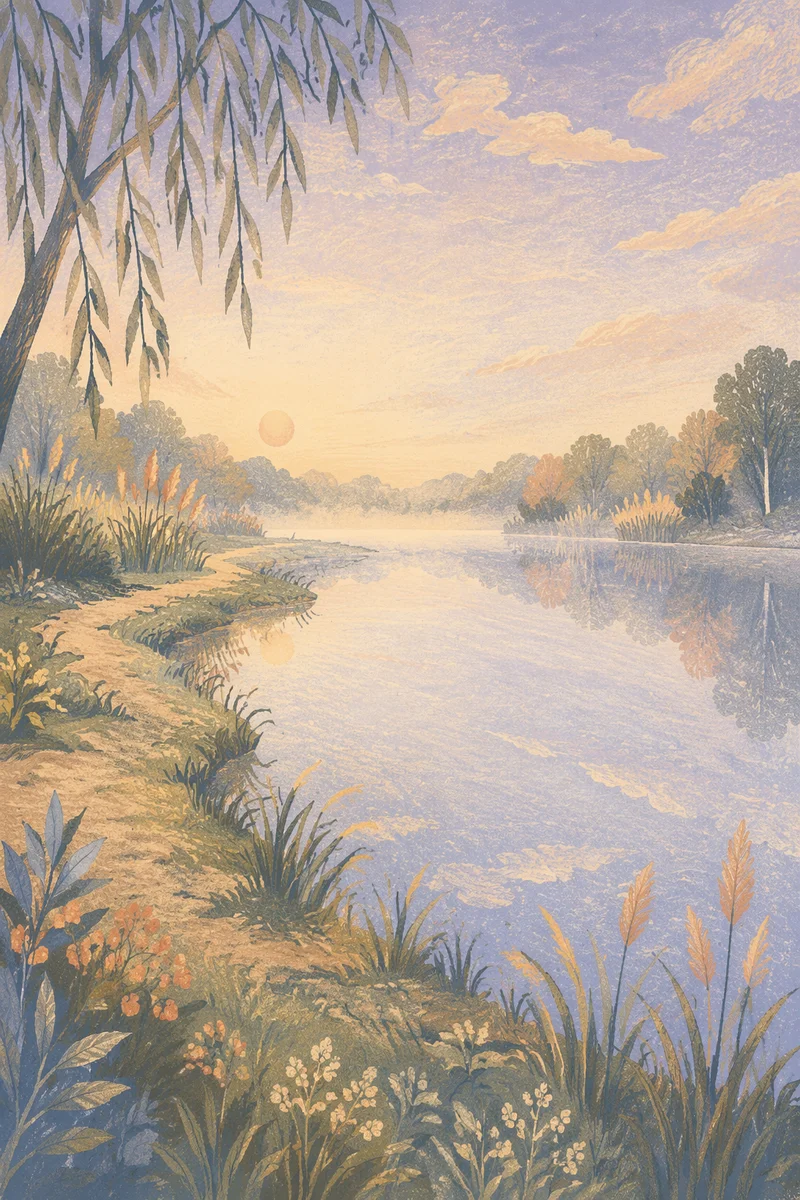 Still Waters Reflection at Dawn Meadow