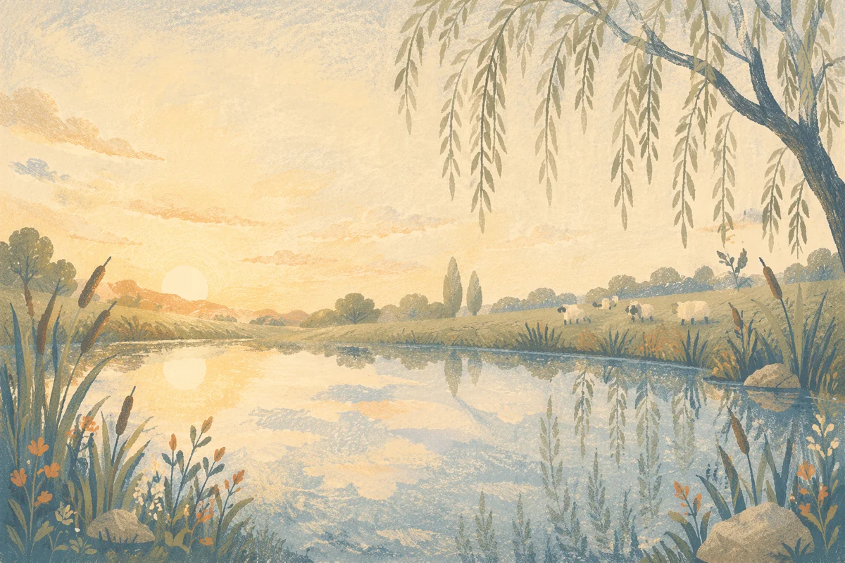 Still Waters Psalm 23 Dawn Background