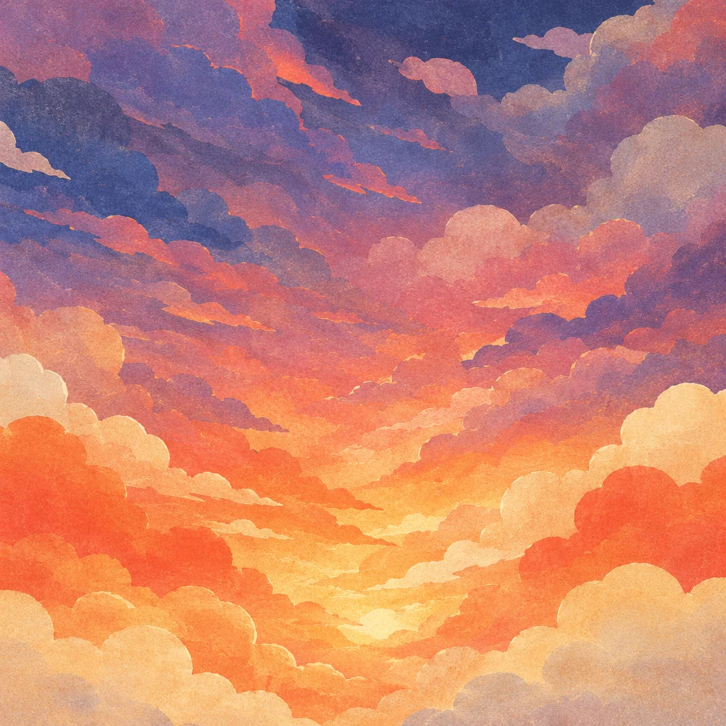 Dramatic Orange Purple Sunrise Cloudscape