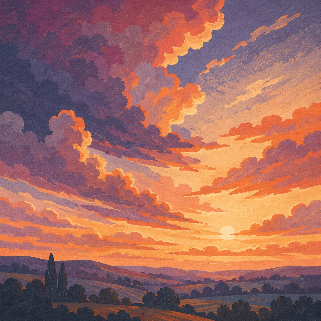 Dramatic Orange Purple Sunrise Sky