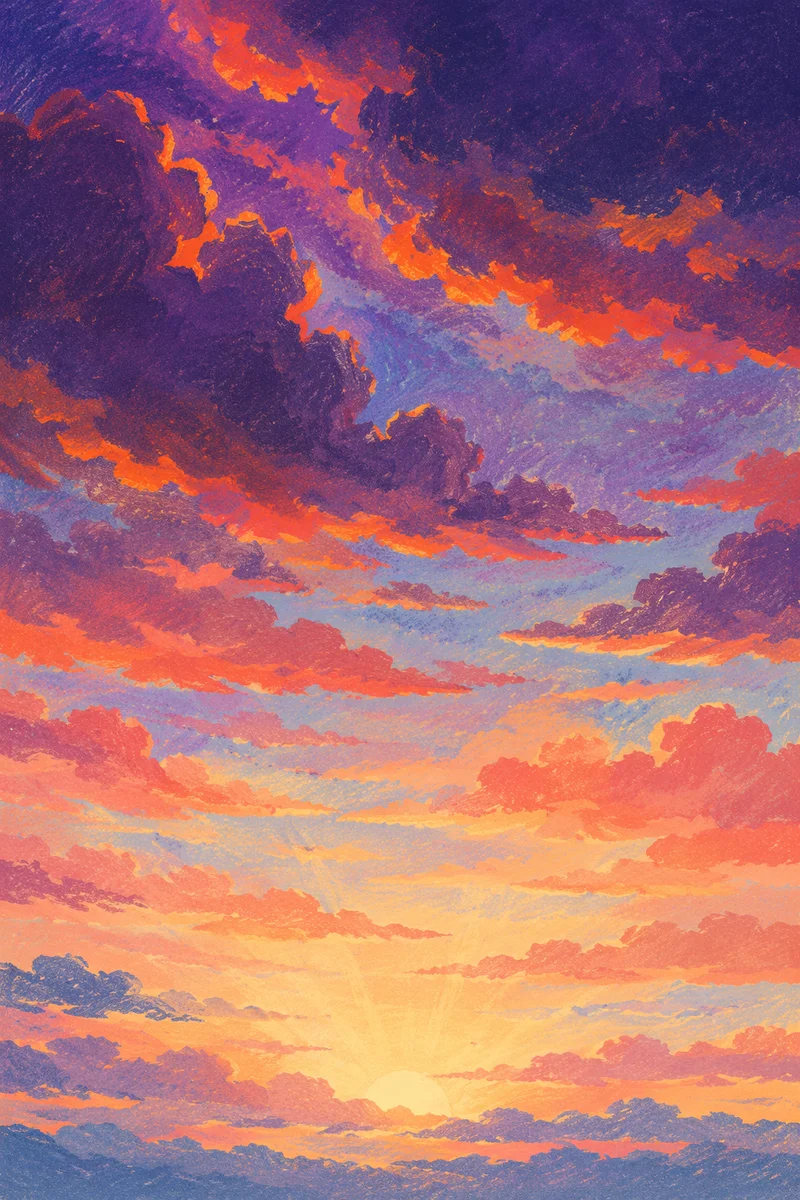 Dramatic Orange Purple Sunrise Clouds