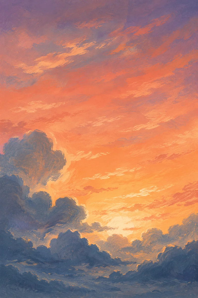 Dramatic Orange Purple Sunrise Cloud Background