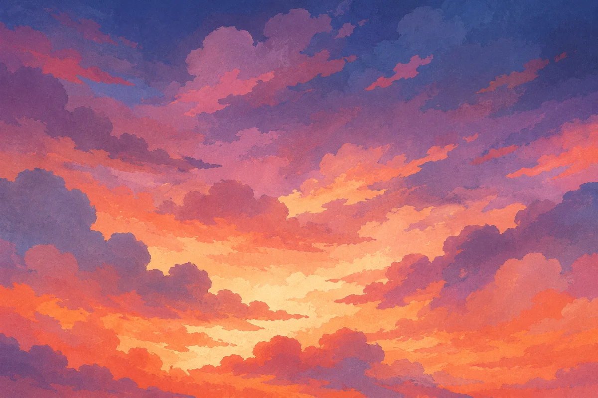 Dramatic Orange Purple Sunrise Cloudscape